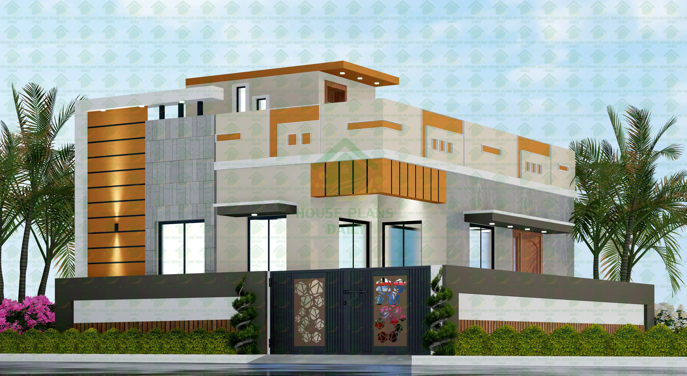 Modern East Facing 2BHK Design with Elevation