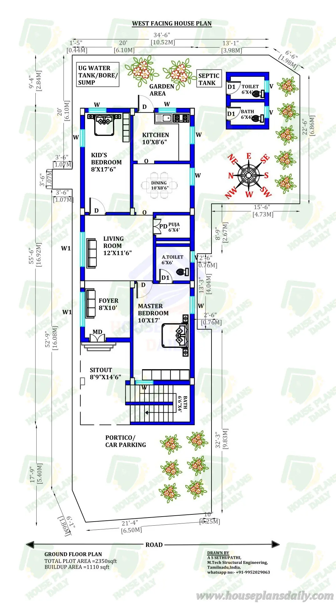 Ideal West Facing House Plan in a Charming Village
