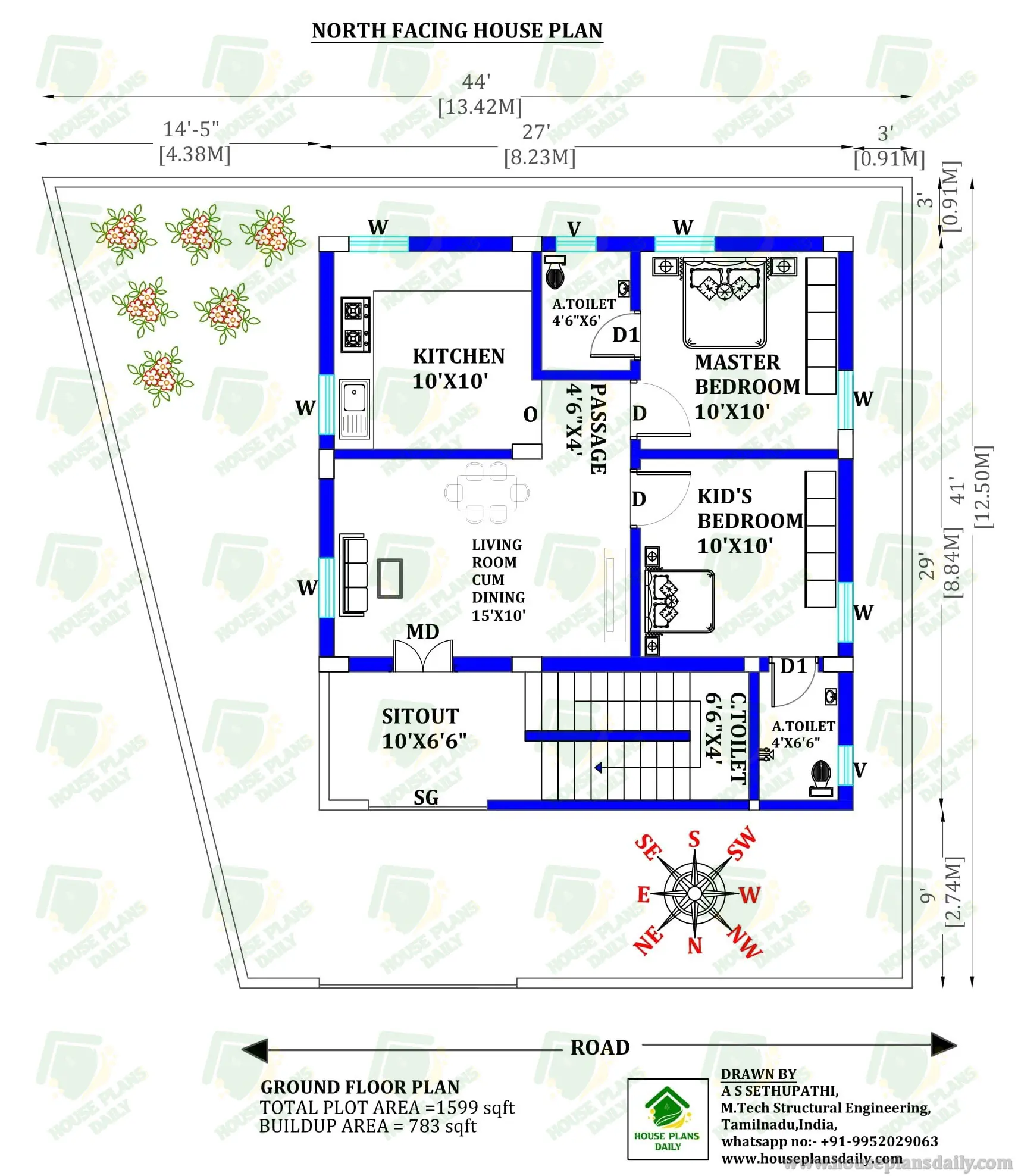 2 BHK HOME LAYOUT | BEST HOUSE PLAN