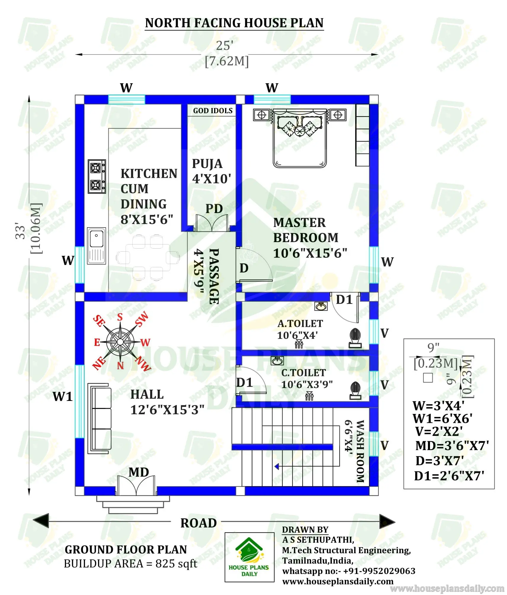 800 SQFT HOUSE PLAN | GROUND FLOOR HOUSE PLAN | VASTU HOUSE PLAN FOR NORTH FACE