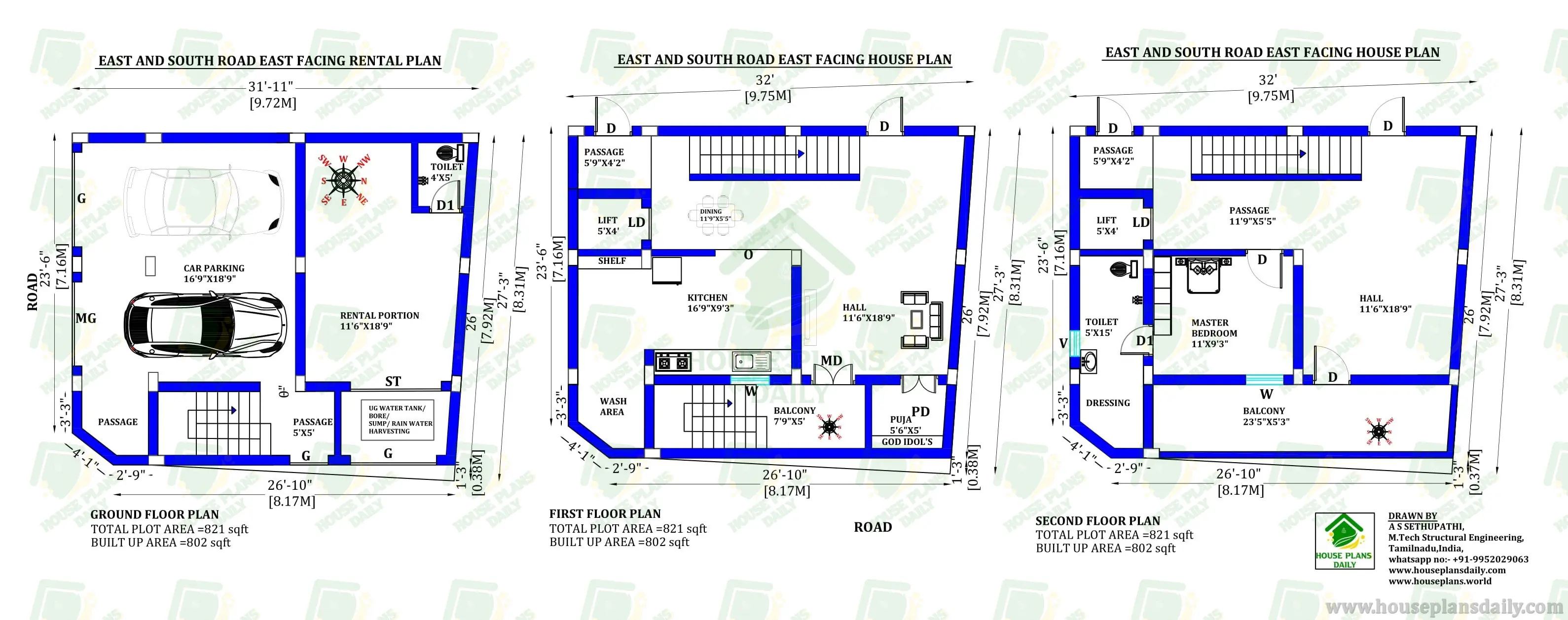 EAST FACING HOUSE PLAN WITH COMMERCIAL SHOP