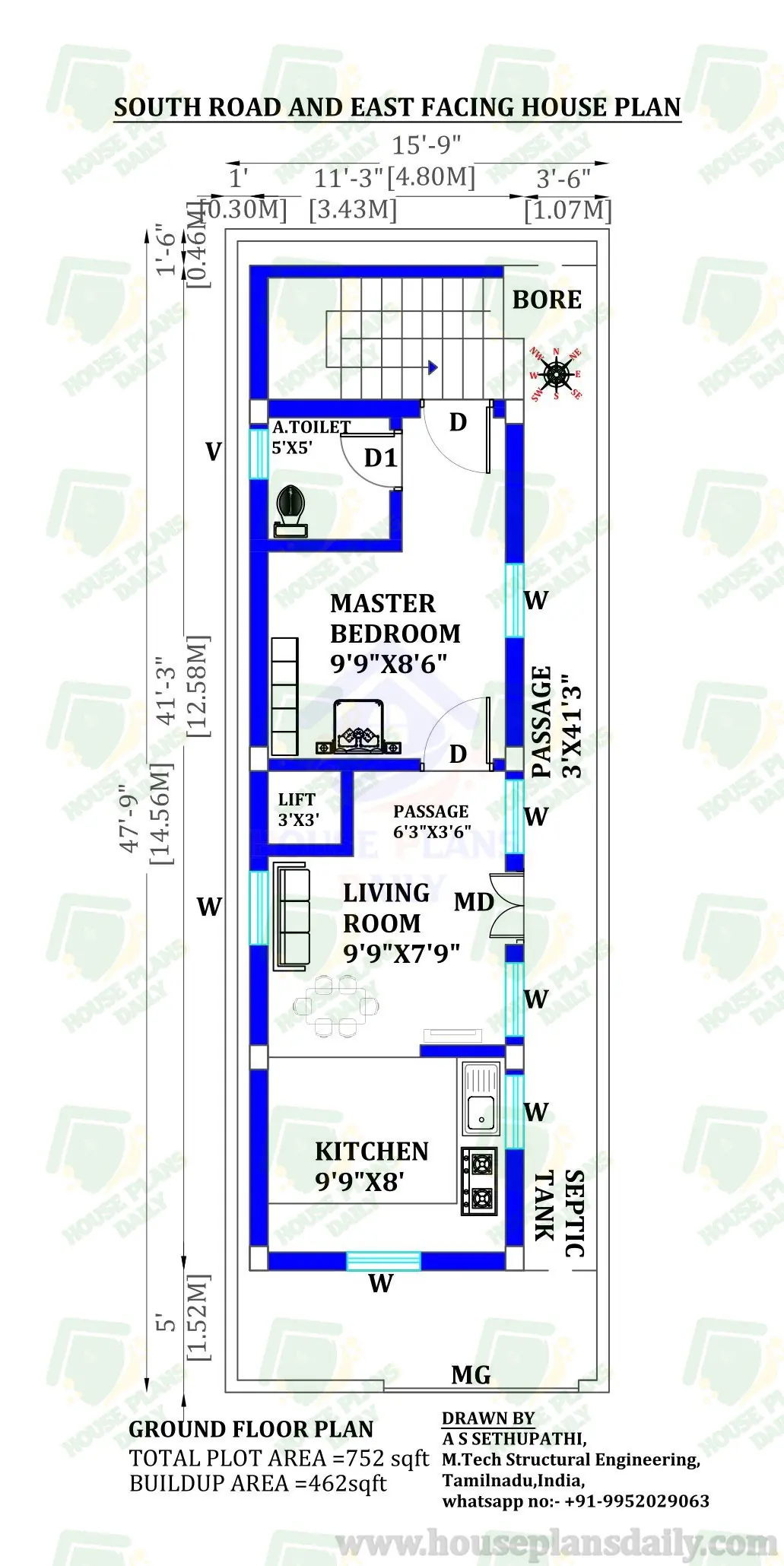 South Road East Facing House Plan | G 1 House Plan