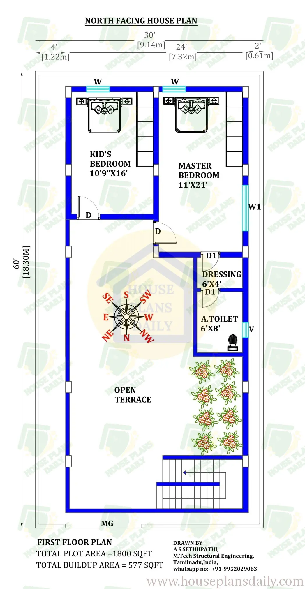 30x60 North Facing Simple Home Design | Chota Ghar Ka Design