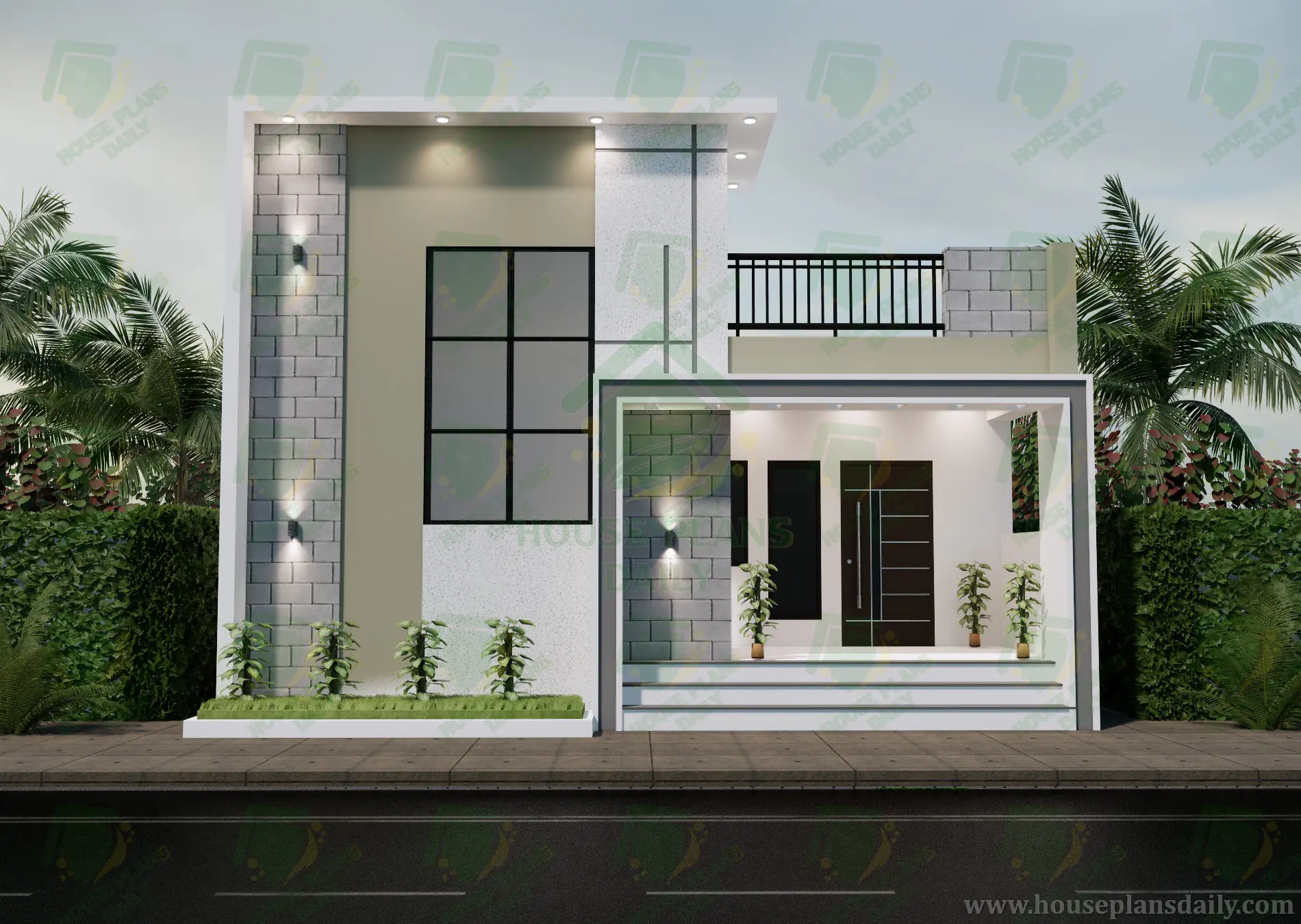 EAST FACING 2BHK HOUSE PLANS WITH ELEVATION | 1200 SQFT MODERN & STYLISH HOME DESIGNS