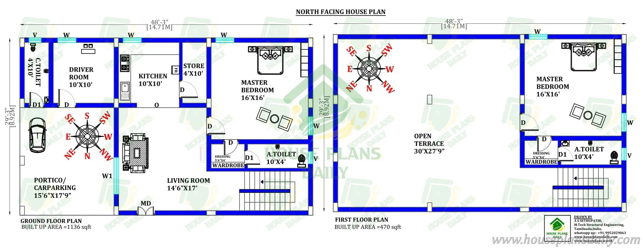 North Entry Double Floor Residence | Duplex Style House