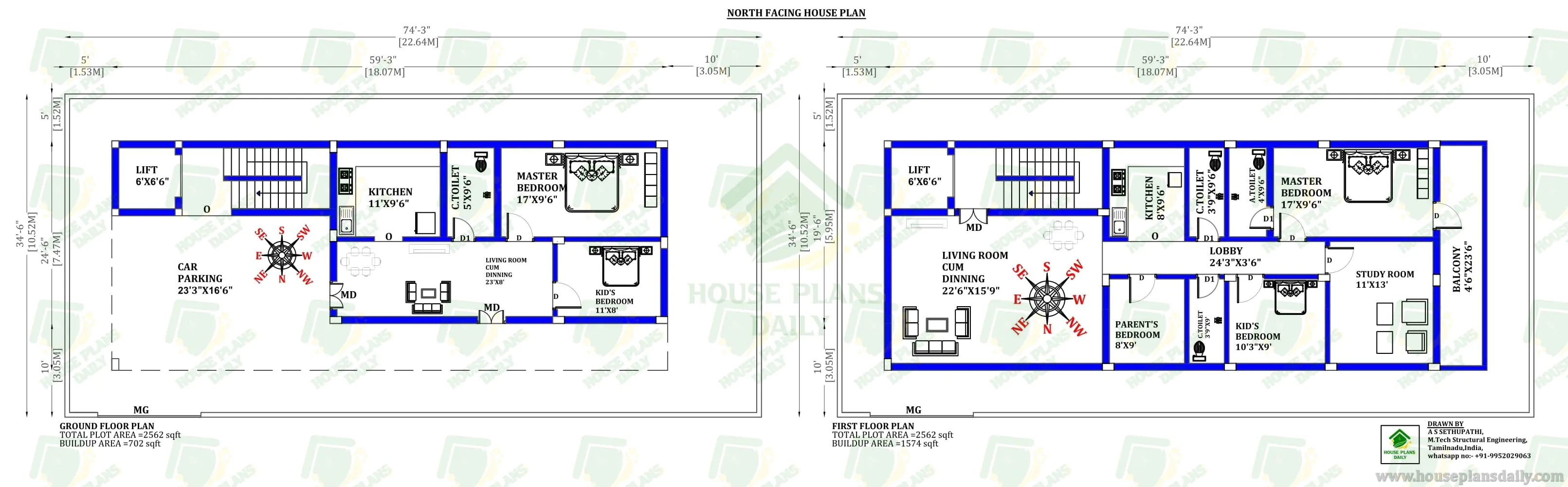 2500 sq ft House Layout | G1 Residential Design | North Home