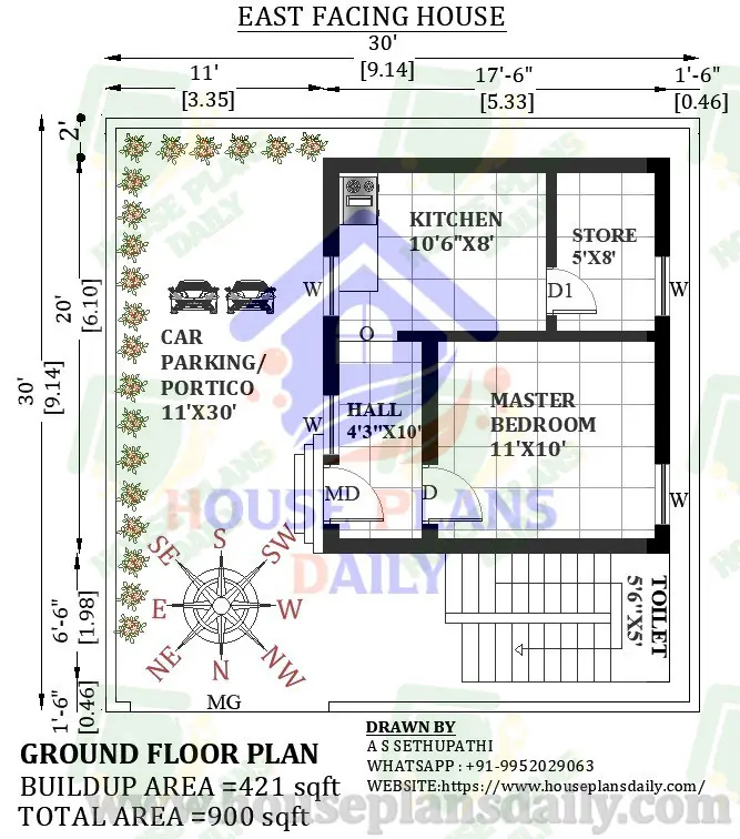 G+2 Tiny House Plan Design