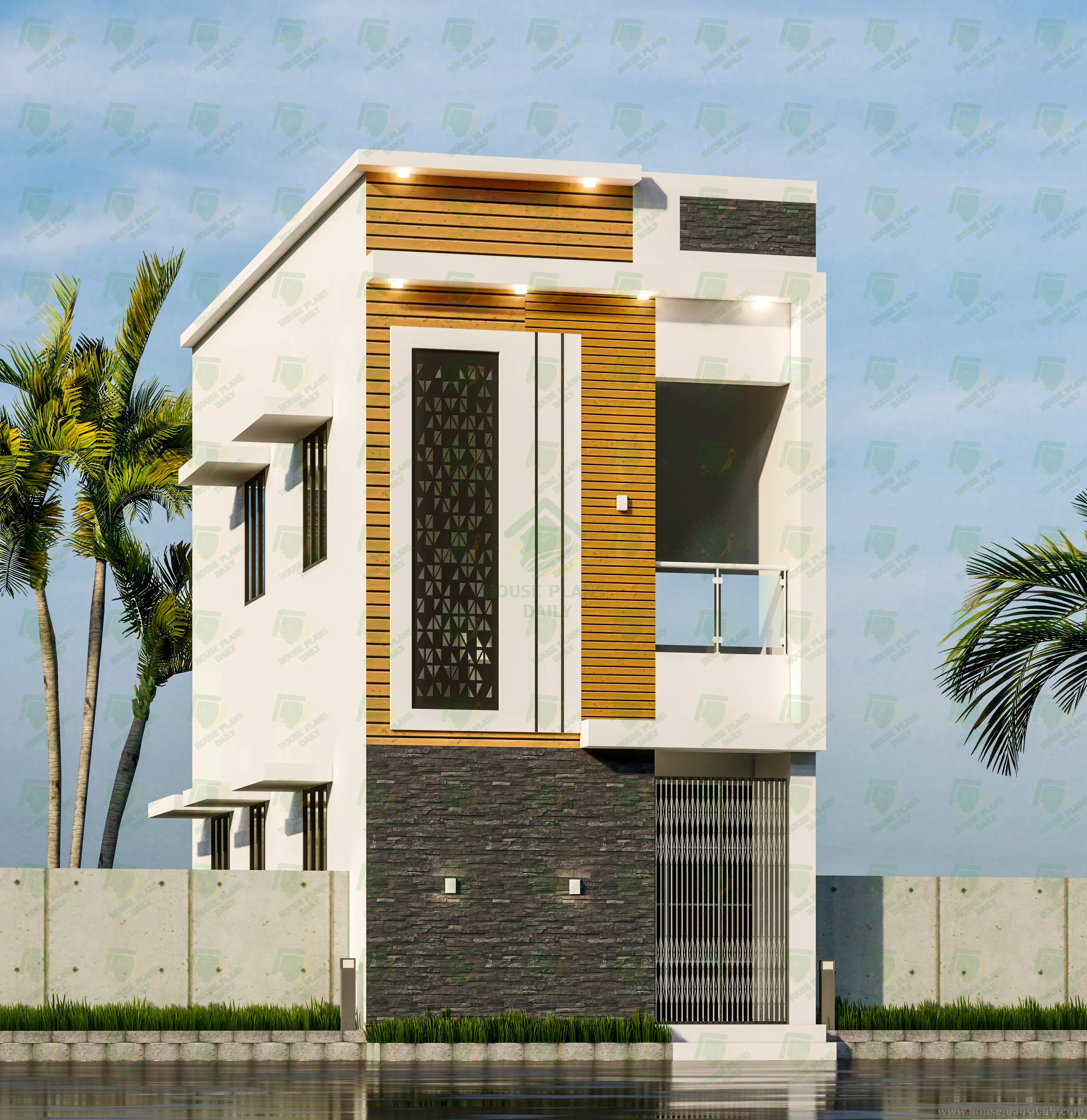 EAST FACING DUPLEX HOUSE PLAN | MODERN HOUSE PLAN WITH ELEVATION