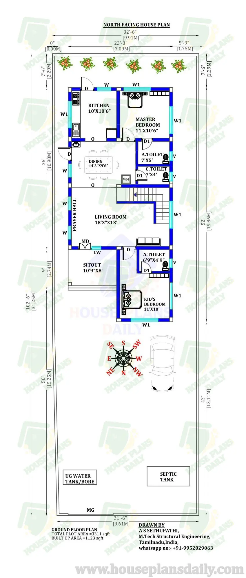 House Designs Simple | House Design Ideas | North Facing House Plan