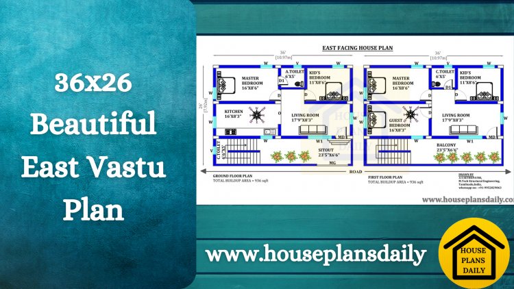 36x26 east Vastu plan