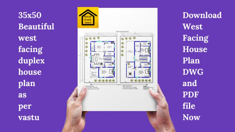 35x50 west facing duplex house plan as per vastu