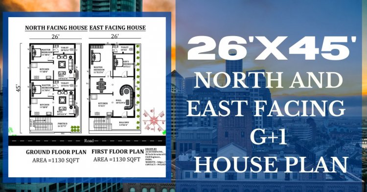 26x45 North and East Facing House Plans