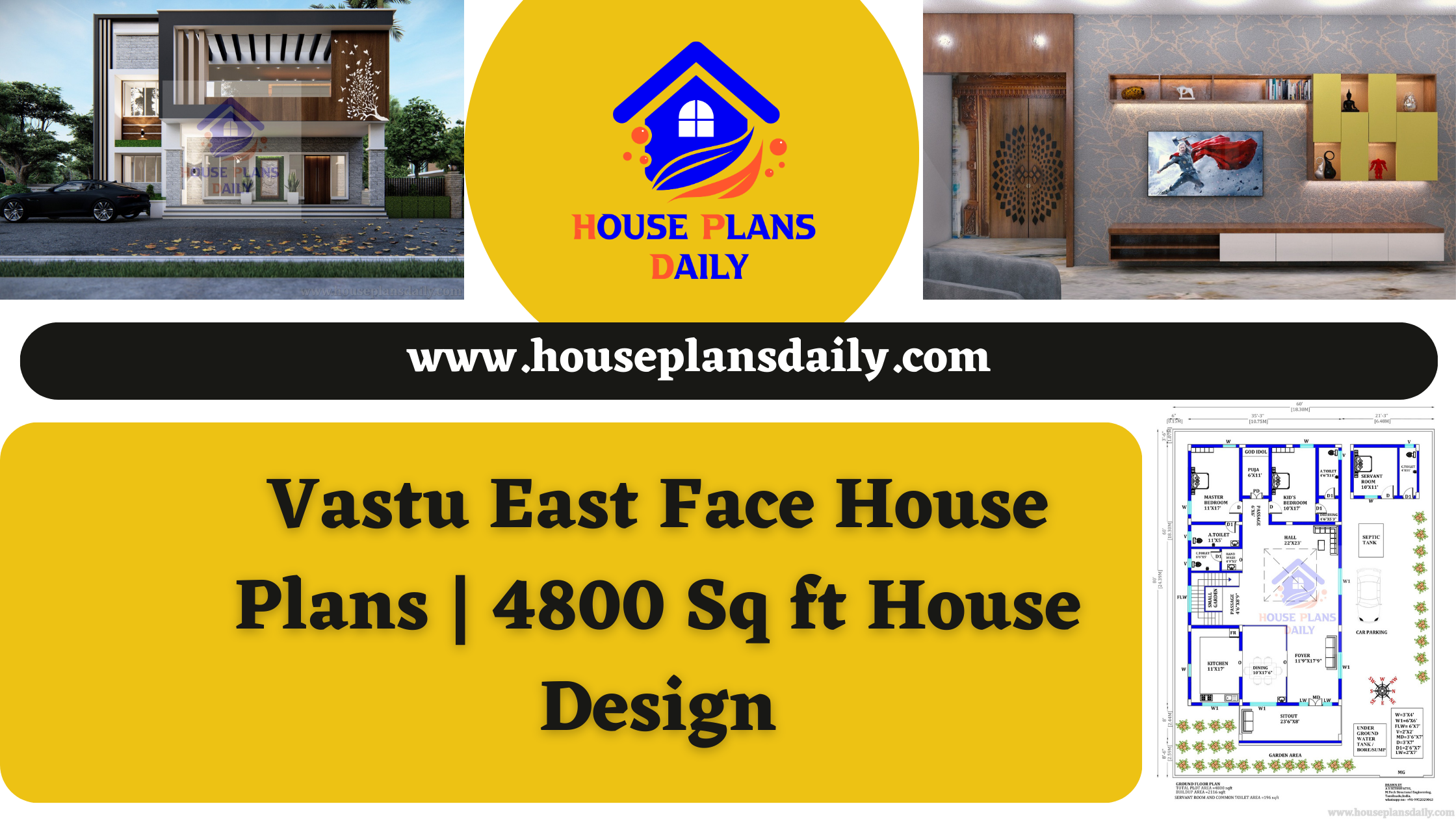 Vastu East Face House Plans | 4800 Sq ft House Design