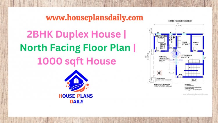 2BHK Duplex House | North Facing Floor Plan | 1000 sqft House