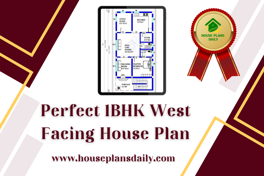 Perfect 1BHK West Facing House Plan