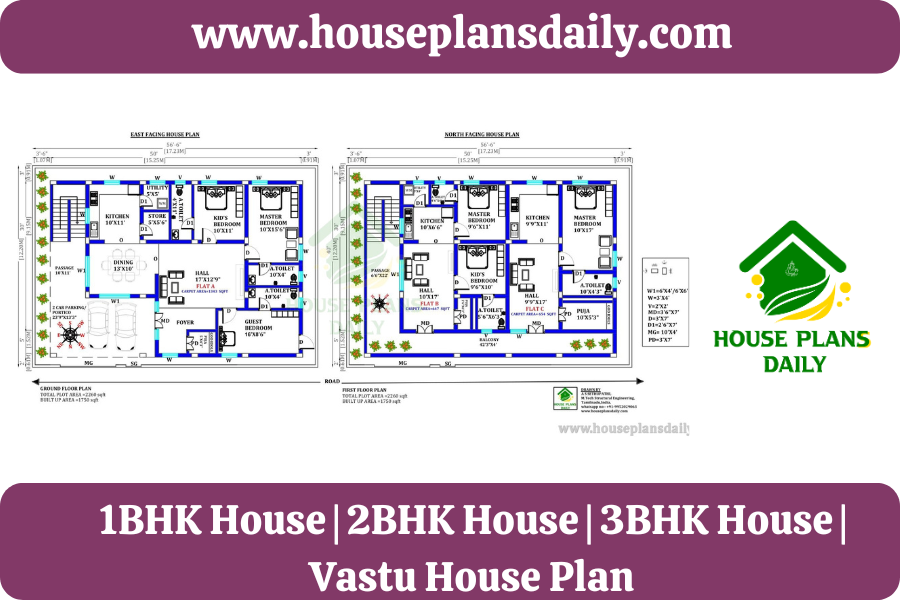 1BHK House | 2BHK House | 3BHK House | Vastu House Plan