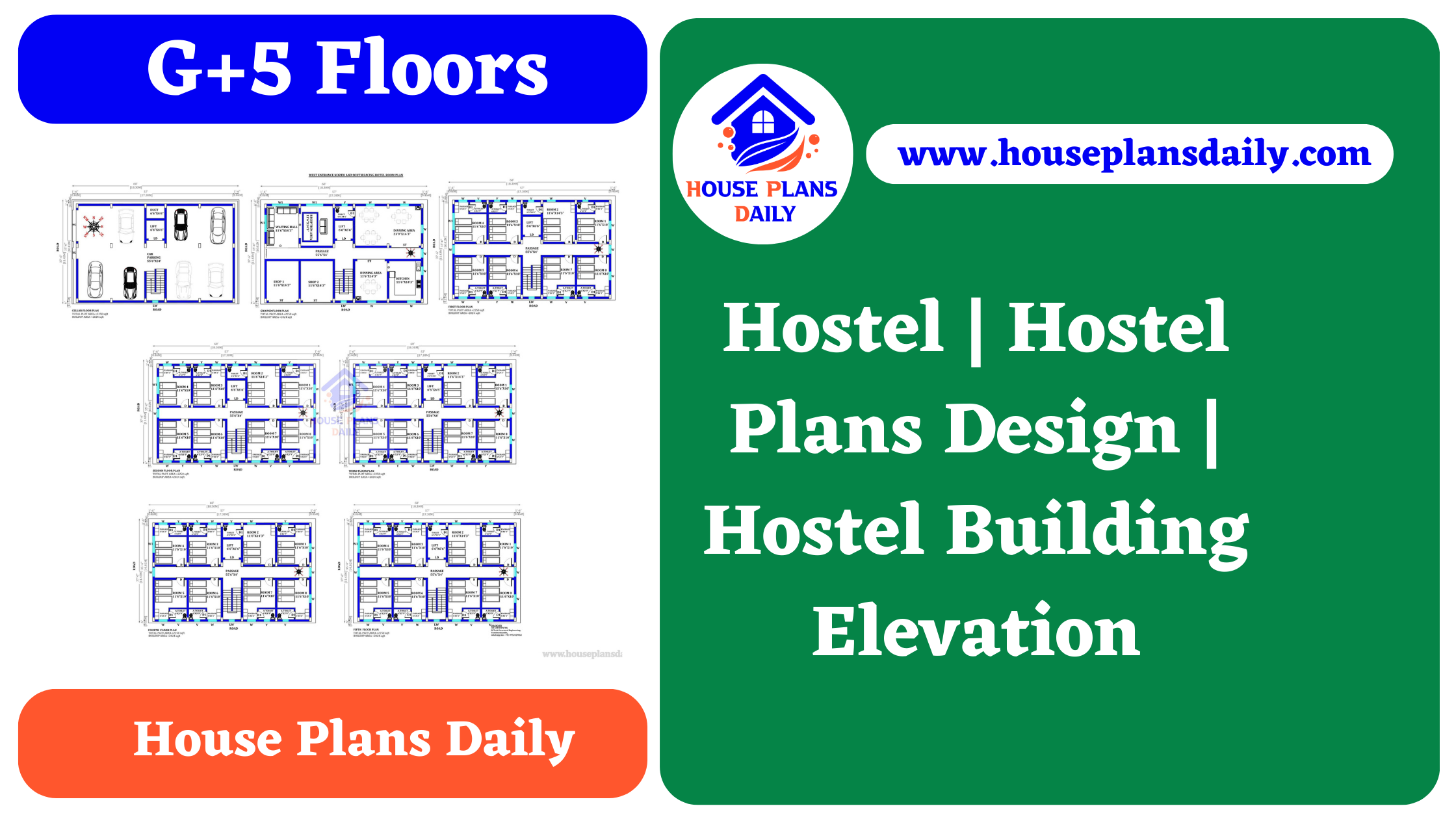 Hostel | Hostel Plans Design | Hostel Building Elevation