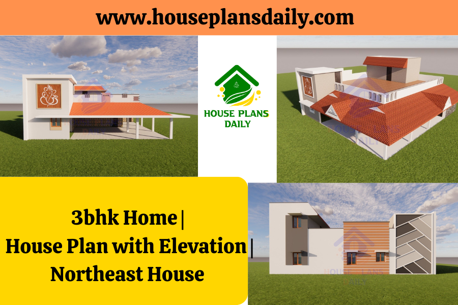 3bhk Home | House Plan with Elevation | Northeast House