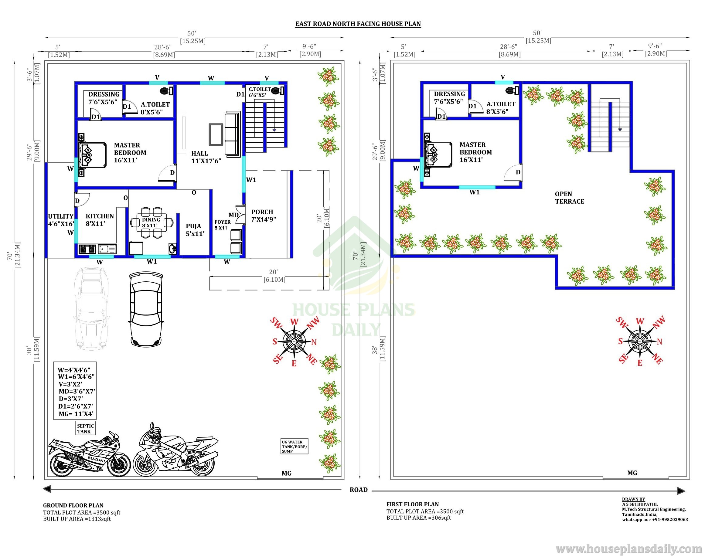 Shear Wall Design in House Plan | North Facing House Plan