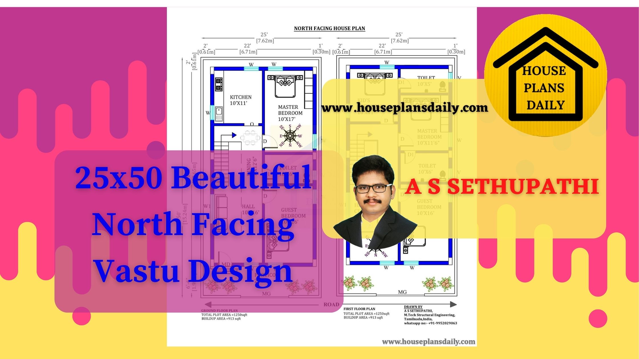 25x50 North Facing Vastu Home Design