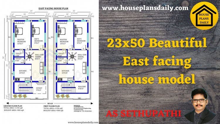 23x50 East Facing House Model