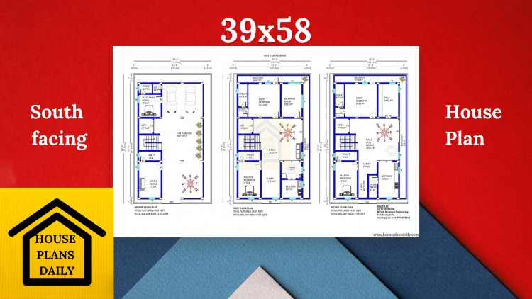 39x58 South Facing House Plan with Vastu