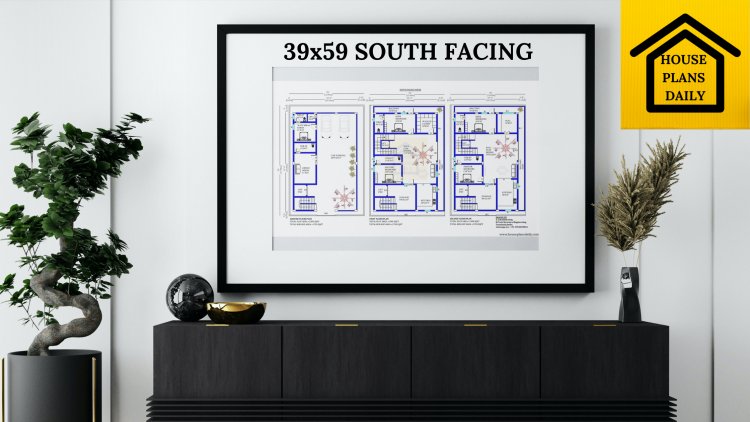 39x59 G+2 South Facing Home Plan With Vastu