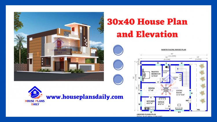 30x40 House Plan and Elevation | North Facing House Plan Vastu