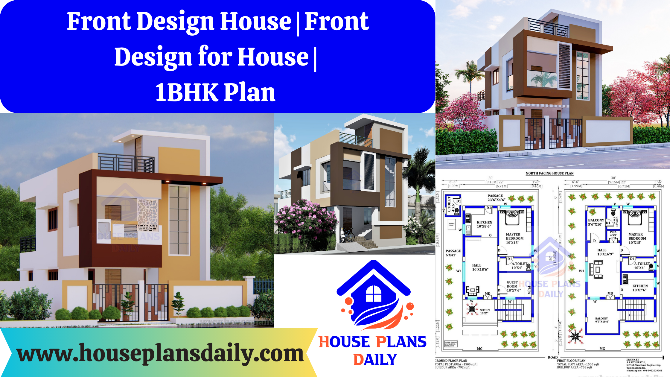 Front Design House | Front Design for House | 1BHK Plan