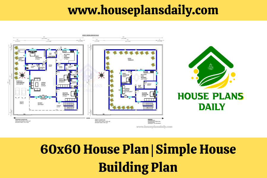 60x60 House Plan | Simple House Building Plan