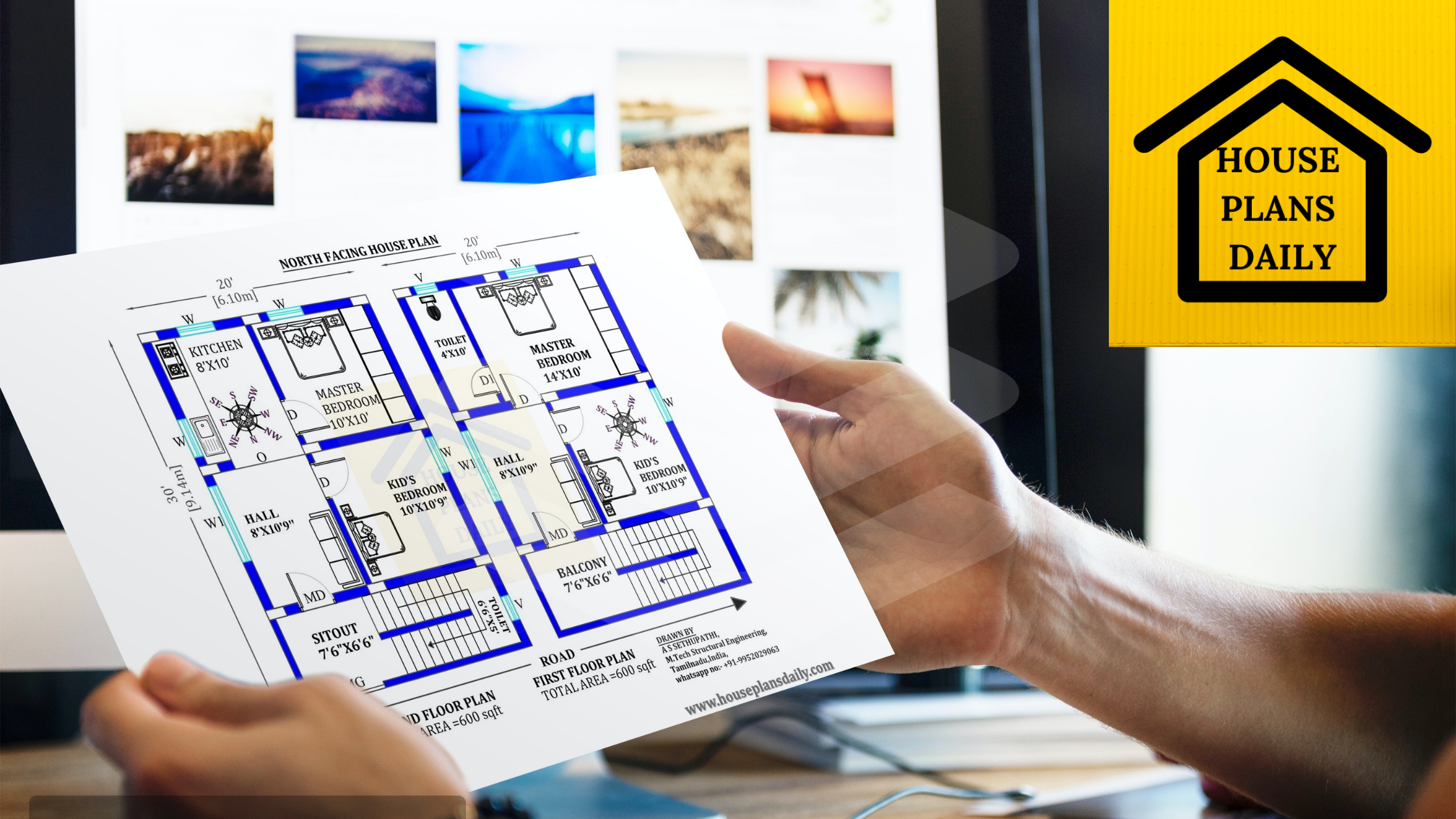 20x30 Best North Facing House Plan with Vastu