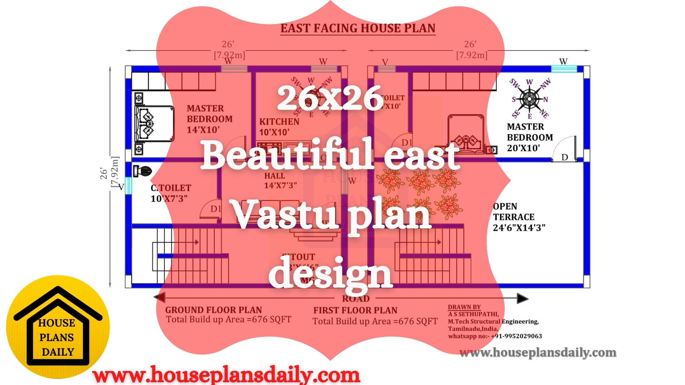 26x26 East Facing Vastu Plan