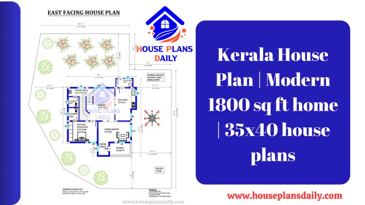 Kerala House Plan | Modern 1800 sq ft home | 35x40 house plans