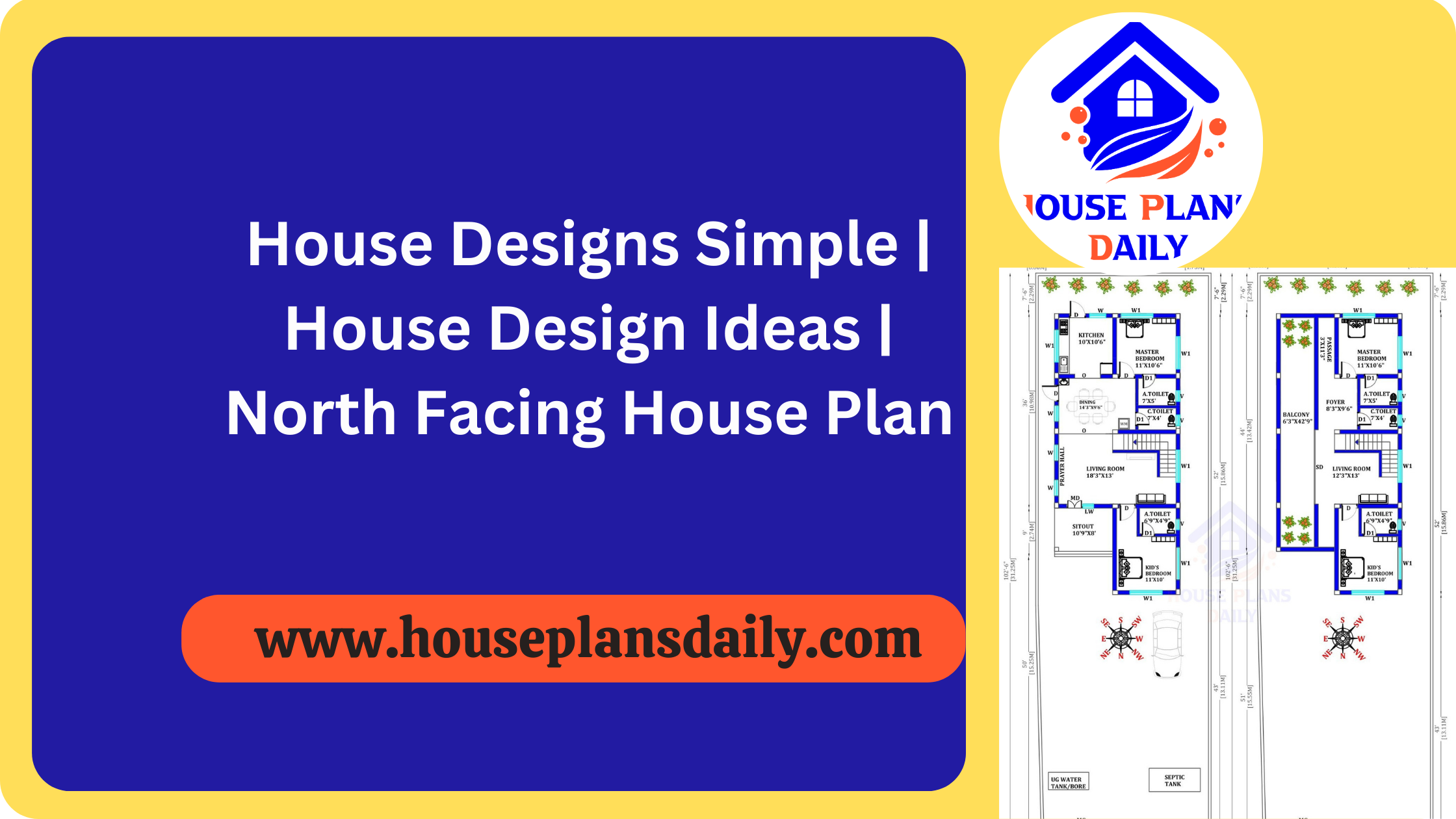 House Designs Simple | House Design Ideas | North Facing House Plan