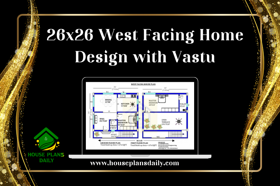 26x26 West Facing Home Design with Vastu