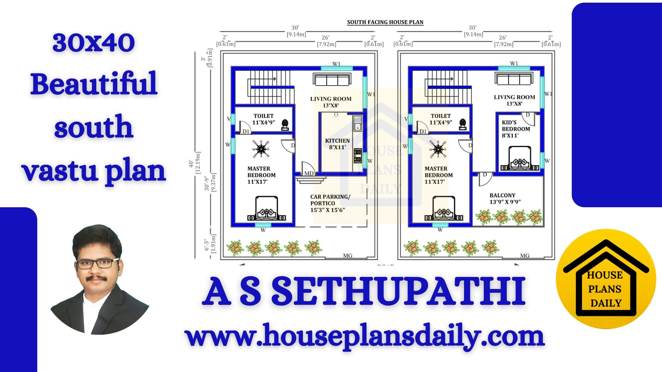 30x40 South Vastu Plan