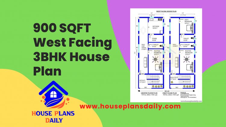 West Facing 3BHK House Plan|3BHK House Plans| Home Ideas